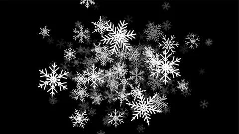 Christmas background with falling snowflakes. Winter holiday background or frame Stock Illustration