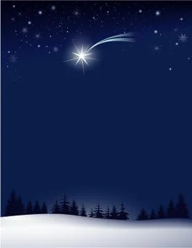 Christmas background with falling star Stock Illustration
