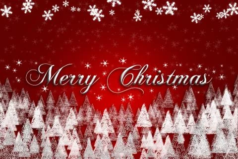Christmas Background featuring Tree and Snowflakes Stock Illustration