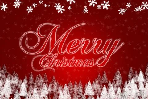 Christmas Background featuring Trees and Snowflakes Stock Illustration