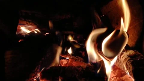 Christmas background with fire and fireplace for new year Stock Footage 225068019