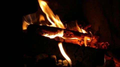 Christmas background with fire in the fireplace Stock Footage 225067527