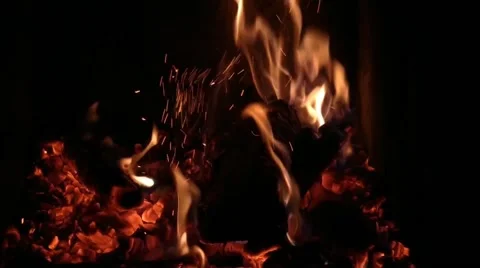 Christmas background with fire in the fireplace Stock Footage 225067528