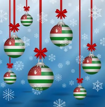 Christmas background flags abkhazia イラスト素材