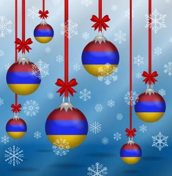 Christmas background flags armenia 스톡 일러스트