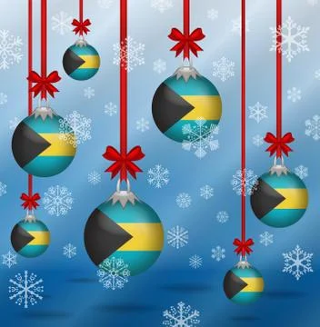 Christmas background flags bahamas Иллюстрация