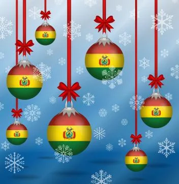 Christmas background flags bolivia 스톡 일러스트