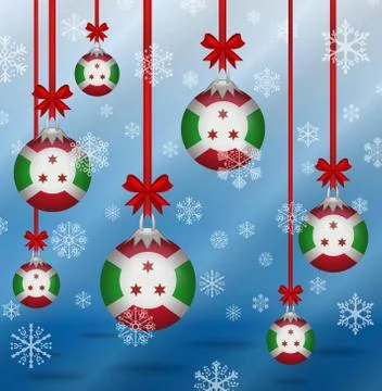 Christmas background flags burundi Stock Illustration