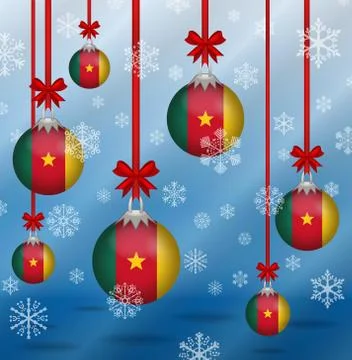Christmas background flags cameroon Ilustração Stock