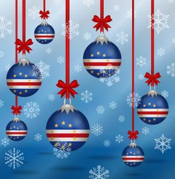 Christmas background flags cape verde Stock Illustration
