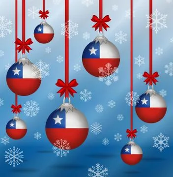 Christmas background flags chile イラスト素材