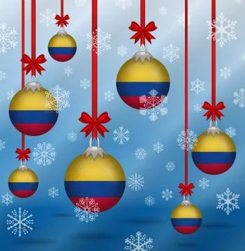 Christmas background flags colombia Stock-Illustration