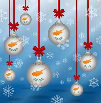 Christmas background flags cyprus 스톡 일러스트