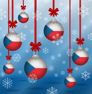 Christmas background flags czech イラスト素材