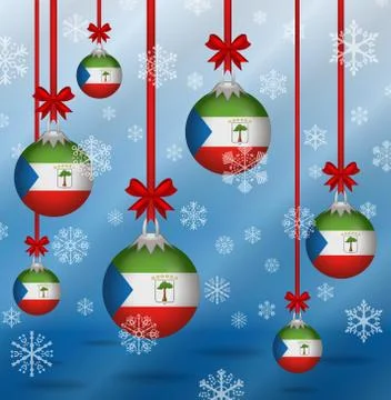 Christmas background flags equatorial guinea イラスト素材