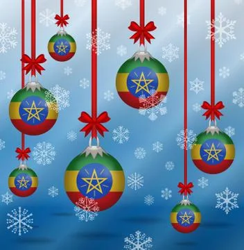Christmas background flags ethiopia イラスト素材