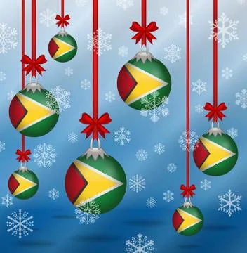 Christmas background flags guyana イラスト素材
