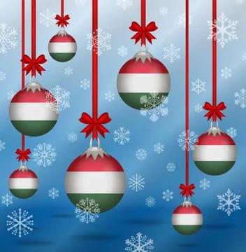 Christmas background flags hungary イラスト素材