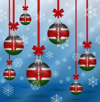Christmas background flags kenya Illustrazione stock