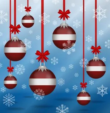 Christmas background flags latvia Stock Illustration