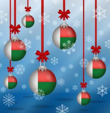 Christmas background flags madagascar イラスト素材