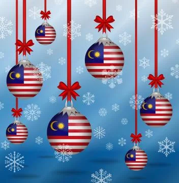 Christmas background flags malasya Illustrazione stock
