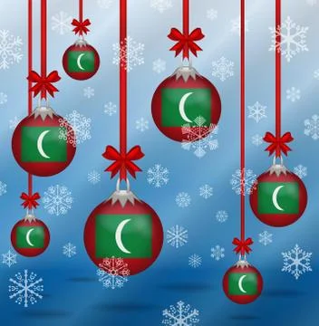 Christmas background flags maldives Stock-Illustration