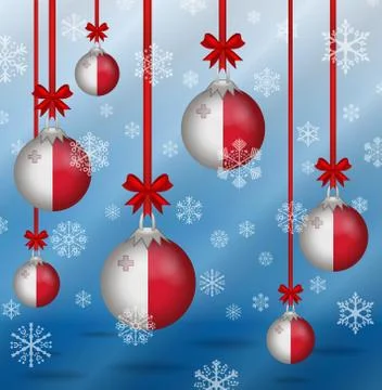 Christmas background flags malta 스톡 일러스트