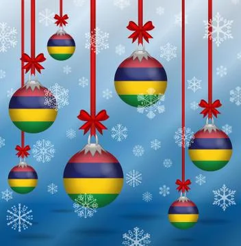 Christmas background flags mauritius Illustrazione stock