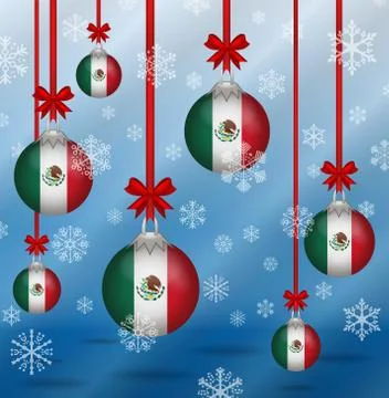Christmas background flags mexico イラスト素材