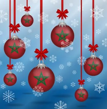 Christmas background flags morocco イラスト素材