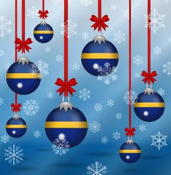 Christmas background flags nauru Stock-Illustration
