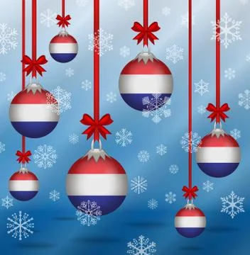 Christmas background flags netherlands 스톡 일러스트