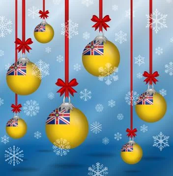 Christmas background flags niue Иллюстрация