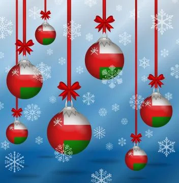 Christmas background flags oman Stock Illustration