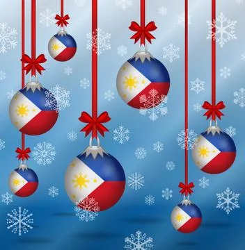 Christmas background flags philippines Stock Illustration