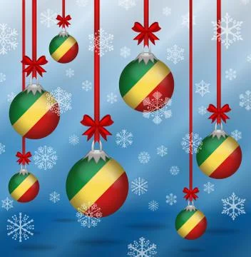 Christmas background flags republic of the congo 스톡 일러스트