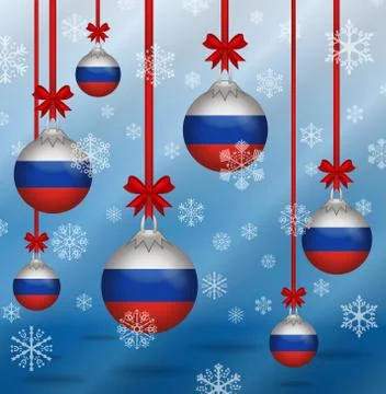 Christmas background flags russia 스톡 일러스트