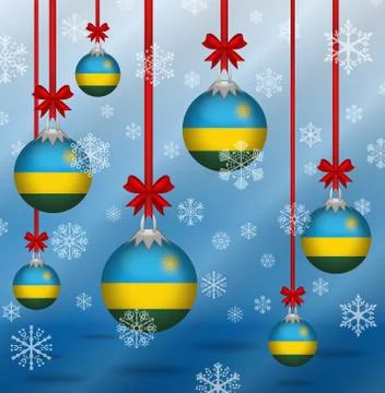 Christmas background flags rwanda イラスト素材