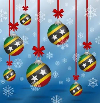 Christmas background flags saint kitts and nevis イラスト素材