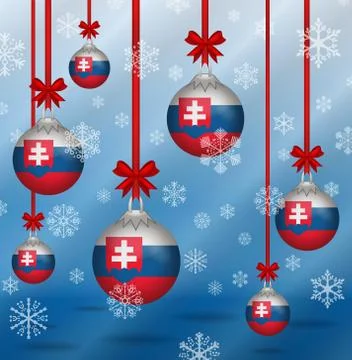 Christmas background flags slovakia イラスト素材
