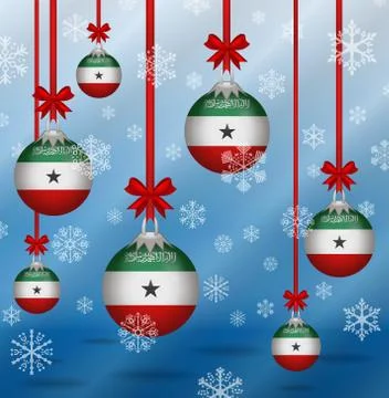 Christmas background flags somaliland Stock Illustration
