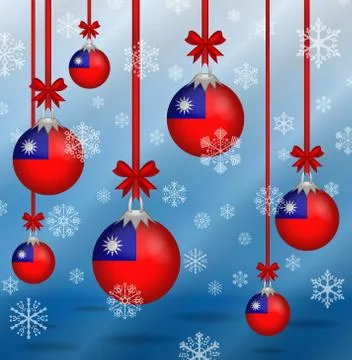 Christmas background flags taiwan Иллюстрация