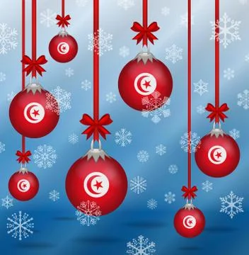 Christmas background flags tunisia イラスト素材