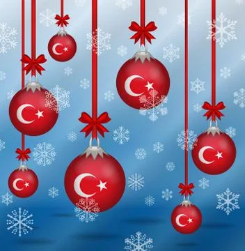 Christmas background flags turkey イラスト素材