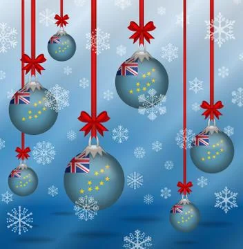 Christmas background flags tuvalu Stock Illustration