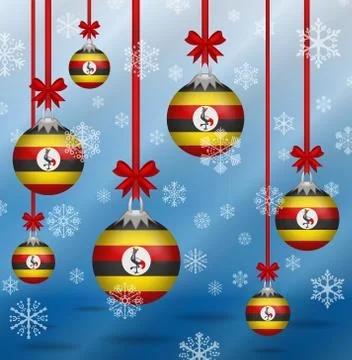 Christmas background flags uganda Stock Illustration