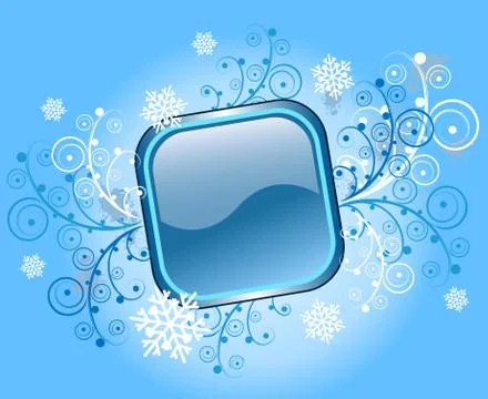 Christmas background with frame or button Illustrazione stock