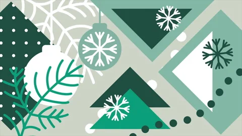 Christmas background with geometric elements on a seamless loop Stock Footage 323937959