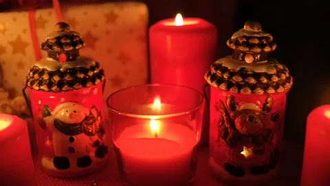Christmas background with gift box and decorations. Christmas decorations Stock Footage 165092946